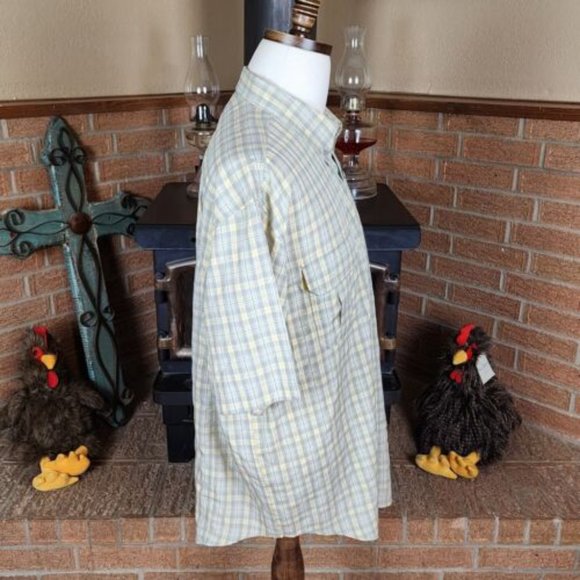 Duluth Trading Co. Vented Fishing Shirt Size XL Yellow Plaid - Picture 4 of 8